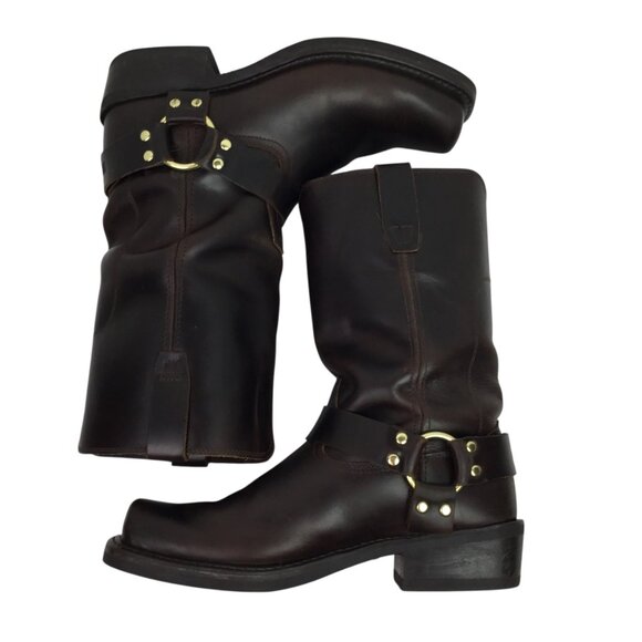 Vintage Durango Mens 11" Harness Western Square Toe Boot Brown Leather Size 9.5E - Picture 4 of 15